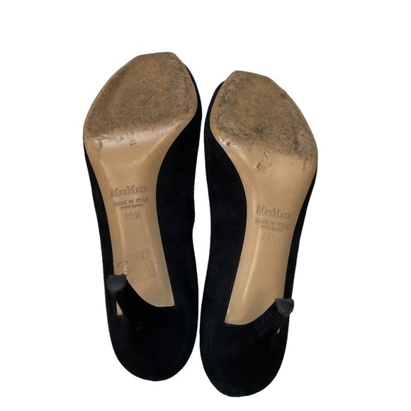 Maxmara Black Suede Peep-Toe Heels size 39.5 - Picture 8 of 8